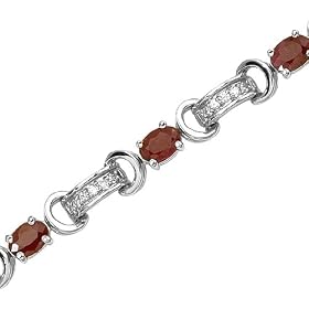 14K White Gold 1 2 ct. Diamond and 4 1 2 ct. Ruby Bracelet by