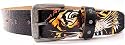 Ed Hardy Tiger Open Mouth Boys Kids Belt Leather in Black
