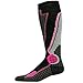 Pure Athlete High Performance Wool Ski Socks - Thermal Warm Merino Wool OTC Sock, Men Women (1 Pair - Black/Grey/Neon Pink, Small)