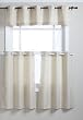 Regal Home 60-Inch by 12-Inch Basketweave Grommet Solid Texture 3-Piece Window Set Valance, Beige