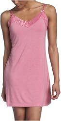 Intimo Women's Soft Knit Chemise with Lace