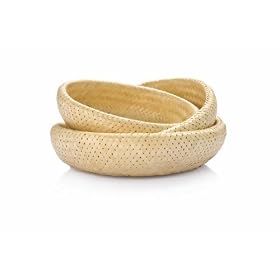 Bambu Double Wall Oval Nesting Baskets, Set of 3, Natural by Bambu