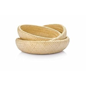 Bambu Double Wall Oval Nesting Baskets, Set of 3, Natural by 