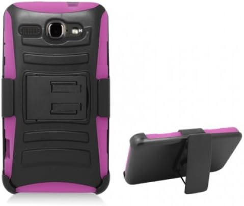 Alcatel OneTouch Sonic LTE Case, Nabster Double Layer 2 in 1 Prime Impact Resistant Armor Case with Built-In kickstand and Belt Clip Combo Holster for Alcatel One Touch Sonic LTE (Straight Talk) (Black/Pink)