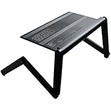 EWEI'S HomeWares Adjustable Folding Ventilated Laptop Table - Laptop Computer Desk - Portable Bed Tray Book Stand - Multifuctional & Ergonomics Design Layer Tabletop, Black