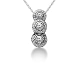 0.74 Regal Diamond Three Stone Pendant in Platinum