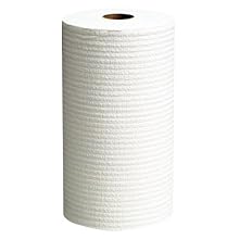 Kimberly-Clark Wypall X60 Reinforced Disposable Wiper, 19-39/64" Length x 13-25/64" Width, White (6 Rolls of 130)