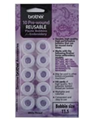 Art and Craft Supply: Brother PWB250 Prewound Embroidery Bobbin Thread 10 Piece, White - Brother