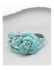 Light Blue Flower Cotton Waxed Thread Bracelet
