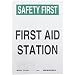 Brady 85325 Self Sticking Polyester First Aid Sign, 10" X 7", Legend "First Aid Station"