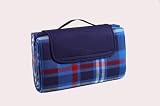 Mega Mat Red White and Blue Folded Picnic Blanket with Shoulder Strap - 68 x 82