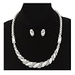 Thick Decorative Silver Twist Necklace & Earring Set