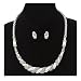 Thick Decorative Silver Twist Necklace & Earring Set