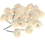 SmallLeft Mounted Cotton Polishing Buff Wheel 2.35mm Shank for Dremel Rotay Tools Pack of 20pcs