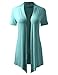 BIADANI Women Versatile Soft Short Sleeve Open Front Drape Cardigan