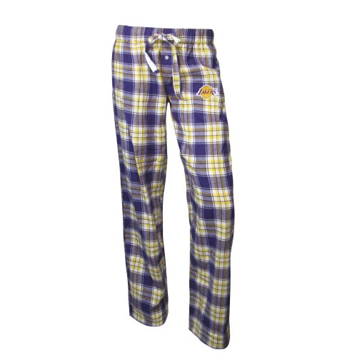 NBA Women's Los Angeles Lakers Harmony Flannel Pants (Purple/Gold, Small)