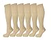 SOOVERKI 6 Pairs of Upgraded Knee High Graduated Compression Socks-15mmhg (S/M, Nude)