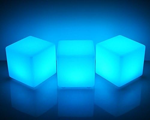 A Pair of Rechargeable LED Cube Lights - Color Changing by Remote Control Glow Cube Adjustable Wireless Remote Control Mood Lamp Children Movable Romantic Night Light for Bedroom - Kids