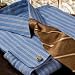Textured Satin Stripe French Cuff Dress Shirt
