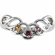 14K White Gold Mother's Ring - 3 Gemstone -- YOU CHOOSE THE COLORS!