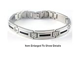 Surgical Stainless Steel and Cubic Zirconia Men's Bracelet