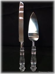 Estate Crystal Knife and Caker Server Set