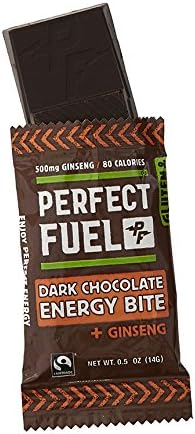 Perfect Fuel Organic and Gluten Free Dark Chocolate + Ginseng Energy Bites (1 Pouch, 6 Count)