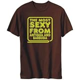 T-Shirt Mens Brown  THE MOST SEXY FROM Antigua And Barbuda  Countries
