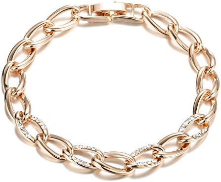 Infinite Charming Jewelry Cubic Zirconia Chain Link Bracelet 6.6''