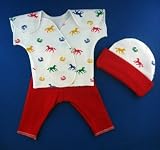 Primary Horses Three Piece Set, Newborn 0-3 Months to 12 lbs