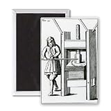 Pressing books (engraving) by English School - 3x2 inch Fridge Magnet - large magnetic button - Magnet