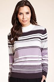 Classic Collection Cashmilon Turtle Neck Striped Jumper
