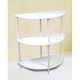3-Tier Half Moon End Table Finish: White