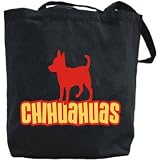 Canvas Tote Bag Black  Breed Color Chihuahuas  Dog