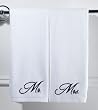 Set of 2 Mr. & Mrs. White Beach/Bath Towels