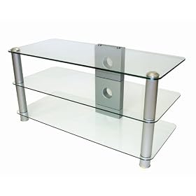 Icon Opus 3237 - 32" Glass LCD & Plasma TV Stand - Clear Glass