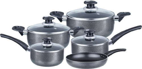 Brentwood 9-Piece Non-Stick Aluminum Cookware - Gray product image