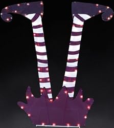 36" Fallen Purple Witch Gel Lighted Halloween Yard Art