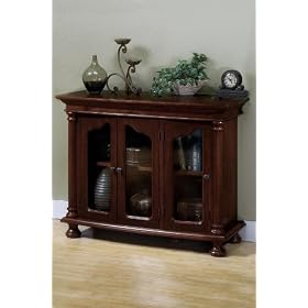 Salem Console W/ 3 Glass Doors, THREE-DOOR, CAMBRIDGE CHRRY by Home Decorators Collection