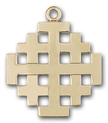 14kt Gold Jerusalem Cross Medal