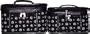 Cosmetic Case Two Piece Set - Black with White Paw Prints