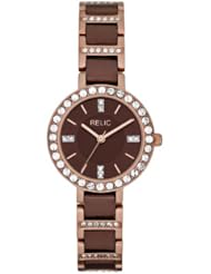 Relic by Fossil Kerri Glitz Analog Rose Gold Brown Womens Watch ZR34145