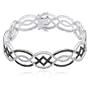 Sterling Silver Black and White Diamond Bracelet, 7.25"