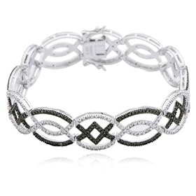 Sterling Silver Black and White Diamond Bracelet, 7.25 by Amazon.com Collection