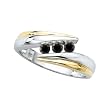 3 Black Diamond Anniversary Ring 1/4 ct. in 14K Two Tone Gold