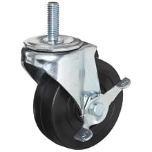 E.R. Wagner Stem Caster, Swivel with Pinch Brake, Soft Rubber Wheel