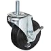 E.R. Wagner Stem Caster, Swivel with Pinch Brake, Soft Rubber Wheel