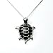 Sterling Silver Charcoal Chinese Jade Turtle Pendant