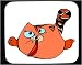 Mouse Pad with flying, orange, cat, falling, pet