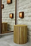 Badhocker / Beistellhocker aus Eiche - von LogInDesign